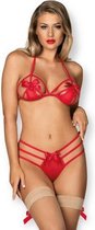 Bundle - Obsessive - Giftella 2-Delige Set - Rood S/M met glijmiddel