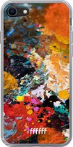 6F hoesje - geschikt voor iPhone SE (2020) - Transparant TPU Case - Colourful Palette #ffffff