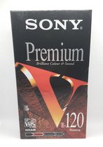 Sony V Premium E-120 VHS videocassette / Sealed Blanco.