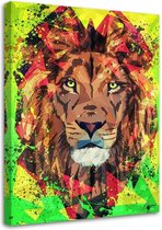 Schilderij leeuw (print op canvas), 2 maten (wanddecoratie)