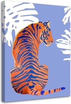 Schilderij De tijger, 2 maten, oranje/paars (wanddecoratie)