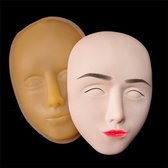 Visage d'entraînement 5D - base de tête d'entraînement + peau d'entraînement 4X - pmu - Base en plastique et 4 masques en silicone adaptés à toutes les techniques de maquillage permanent - yeux - sourcils - lèvres