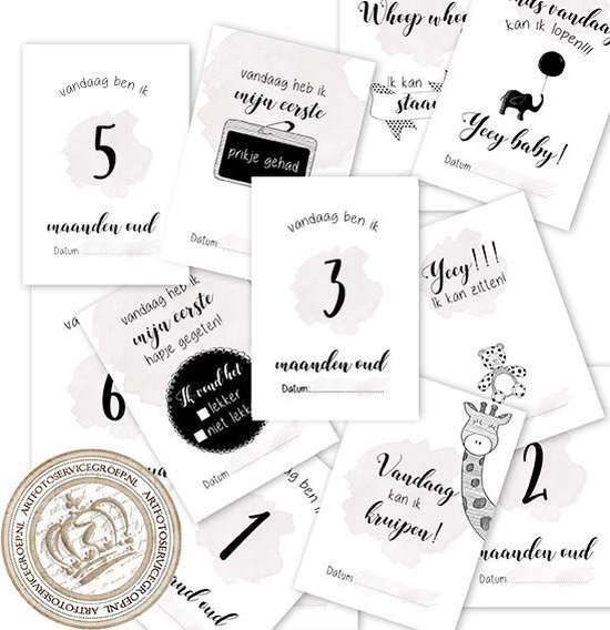 Mijlpaalkaarten 18 st. – extended Hello little me