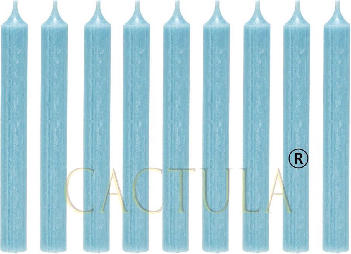 Cactula mooie dinerkaarsen 19.5 cm Lichtblauw 18 stuks | 6 branduren