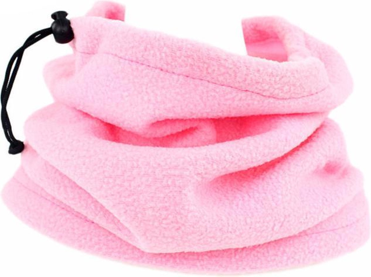 Hals warmer - Nekwarmer - Lichtroze - Sjaal - fleece winter - Heren/Dames - Polar fleece bandana nekwarmer - Gezichtsmasker - Mondkopje - Wintersport - Sport