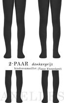 Warme kinderen maillot gevoerd (fleece binnenkant), 2-PAAR, donkergrijs, maat 116-122 ( 2-6 jaar).