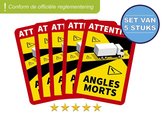 Dode hoek sticker - Angles Morts - Voor Vrachtwagens - Frankrijk - Set van 5 stuks