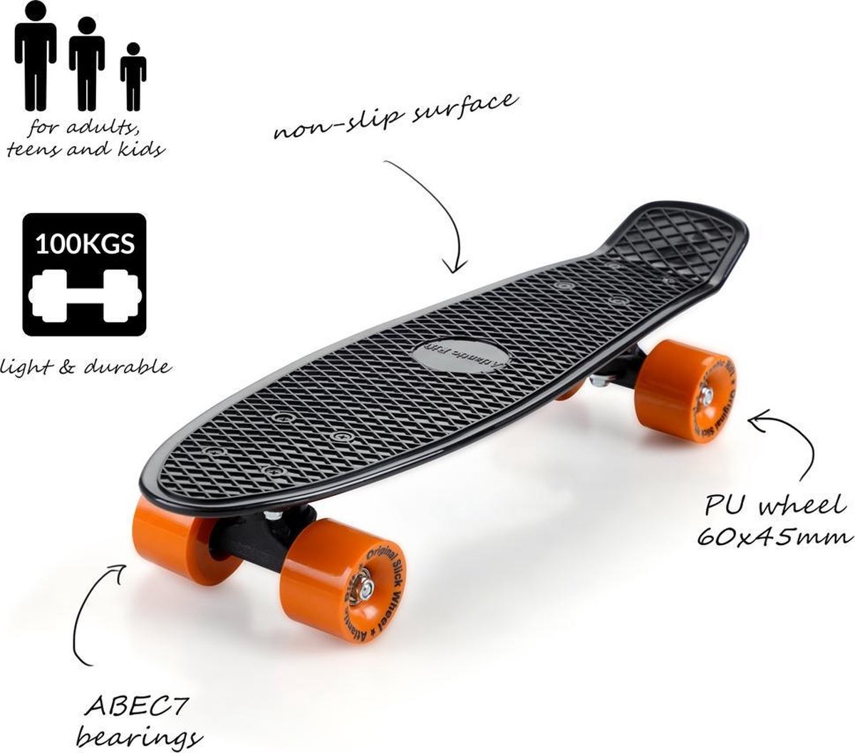 Planche En Plastique Complète Mini Skateboards 22 Pouces Pour Débutants