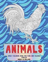 Adult Coloring Book for Pens and Colored Pencils - Animals - Under 10 Dollars