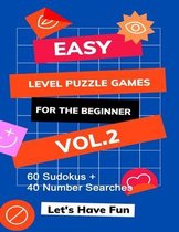 EASY LEVEL Puzzle Games For The Beginner Vol.2 - 60 Sudokus + 40 Number Searches