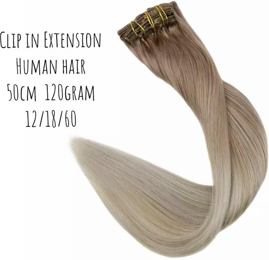 Clip In Extensions Human hair BALAYAGE 50cm Ombre top kwaliteit | bol.com
