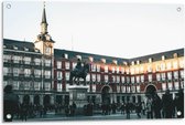 Tuinposter – Plaza Mayor - Spanje - 90x60cm Foto op Tuinposter  (wanddecoratie voor buiten en binnen)