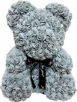 Eternal Rose - Rose Bear Grijs - 40cm XL - Valentijnsdag - Trouwcadeau - Moederdag - Romantisch