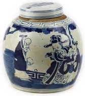 The Ming Garden Collection | Chinees Porselein | Porseleinen Pot Met Oude Keizers | Blauw & Wit