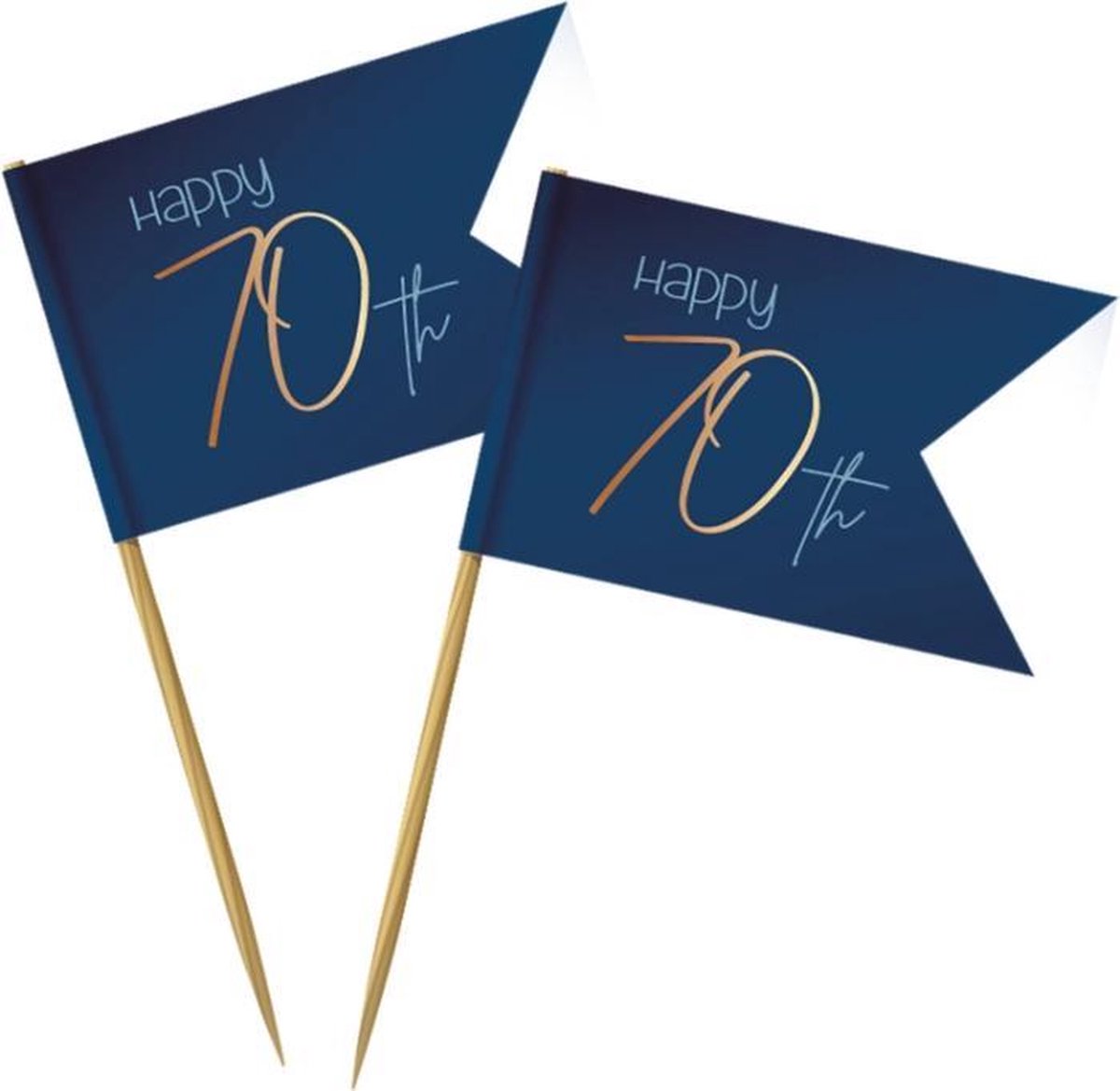 Folat - Prikkers Elegant True Blue 70 Jaar - 36 stuks