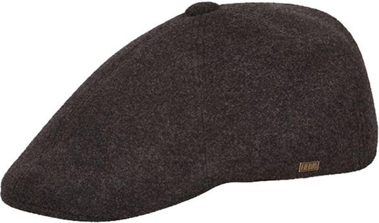 Voorgevormde heren pet winter flatcap kleur antraciet maat S 55 centimeter  | bol.com