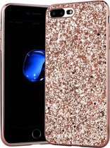 Apple iPhone SE 2020 Backcover - Roze - Glitters - Hard PC Hoesje