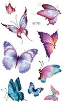 Temporary tattoo | tijdelijke tattoo | fake tattoo | vlinders - butterflies | 75 x 120 mm