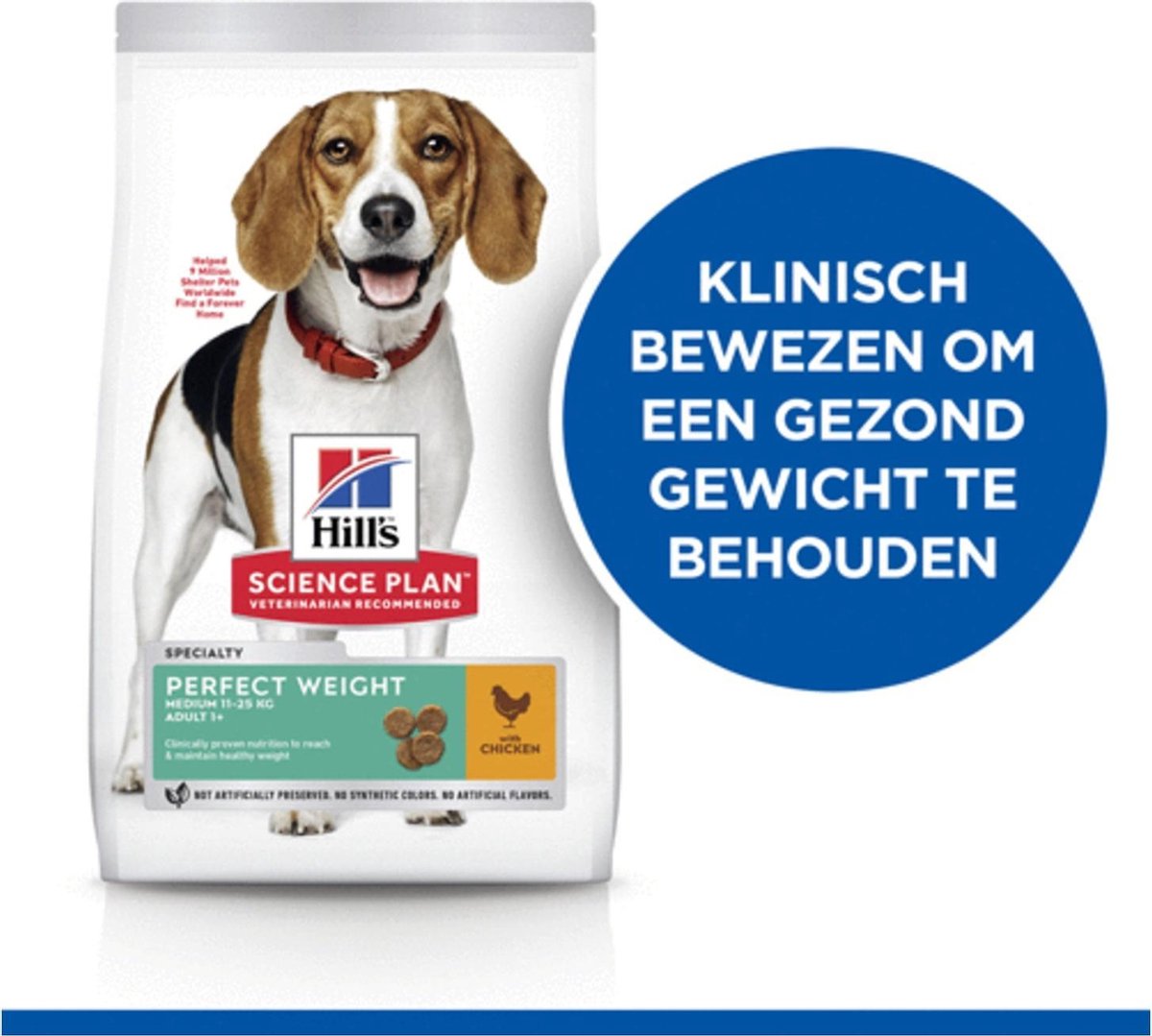 Hill's Canine Perfect Weight Adult Medium Kip - Hondenvoer - 12 kg thumbnail 3