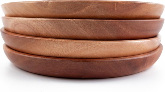 Khaya - houten bord Ø 20 cm - voor ontbijt of voorgerecht - duurzaam servies - Khaya Woodware