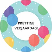 Wensetiket - Sluitzegel - Prettige verjaardag ballonnen etiketten - 40 mm - 40 st