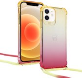 Telefoonhoesje - Back Cover - Geschikt Voor Apple IPhone 12 Mini - Geel En Roze Telefoonhoesje - Back Cover - Geschikt Voor Apple IPhone 12 Mini - Geel En Roze
