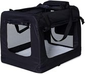 Rexa ® Opvouwbare hondentas voor transport | (M) 60x42x44 cm Zwart | Inclusief schouderriem | Honden reistas | Dieren transporttas