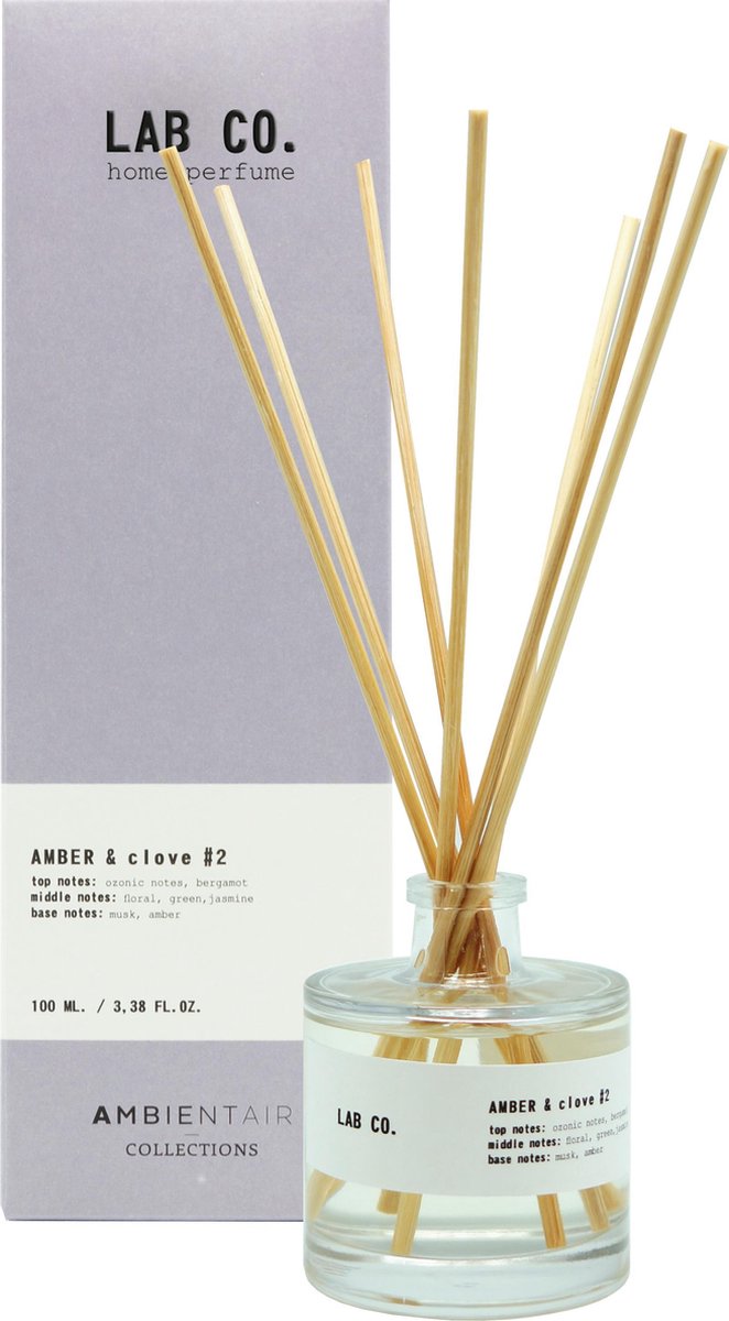 Lab Co. - Geurstokjes 'Amber & Clove' (100ml)