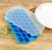 JU&MP Honeycomb IJsblokjesvorm - IJsblokjes - IJsblokjesvorm met Deksel - Blauw