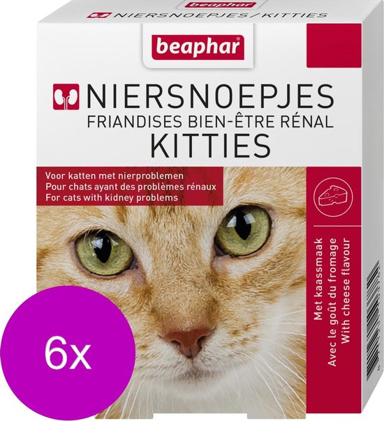 Beaphar Niersnoepjes – Kattensnack – 6 X Gevogelte Kaas 75 Tab