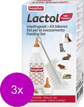 Beaphar Lactol Voedingsset Inclusief Zuigflesje - Melkvervanging - 3 x per stuk