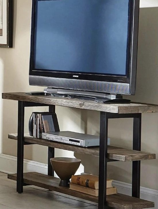 Tv meubel met massief hout en gecoated metaal (A20)