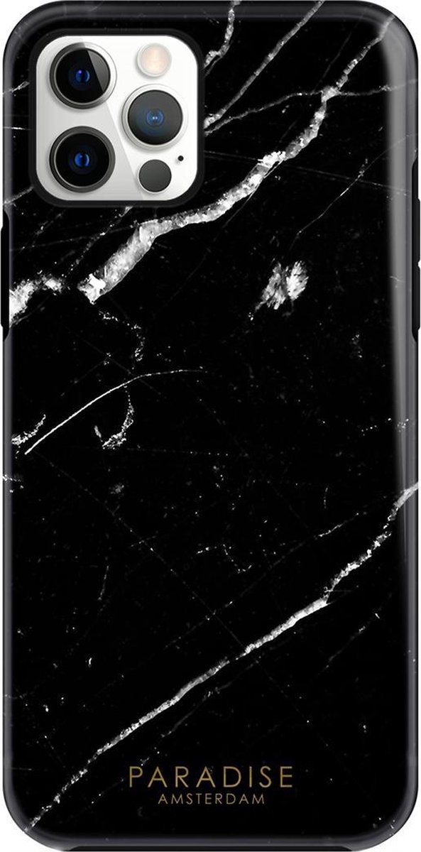 Paradise Amsterdam 'Midnight Marble' Fortified Phone Case - iPhone 12 Pro Max - zwart marmer steen telefoonhoesje