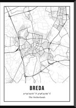 Breda poster | stadsposter | industrieel | zwart / wit - 40 x 30 cm