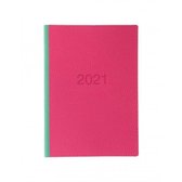 Letts of London Two Tone A5 2021 week to view agenda Pink / Green