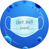 Wensetiket - Sluitzegel - Get well soon masker etiketten - Covid19 Corona - 40 mm - 40 st