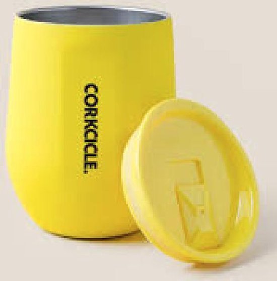 Corkcicle Stemless 355ml 12oz Neon Lights Neon Yellow Roestvrijstaal