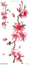 Temporary tattoo | tijdelijke tattoo | fake tattoo | roze bloesems - pink blossoms | 100 x 210 mm