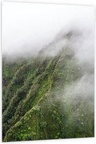 Forex - Berg met Mist - 100x150cm Foto op Forex