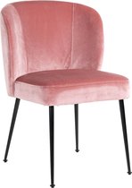 Eetkamerstoel roze velvet velours zwarte poten (r-000SP39523)