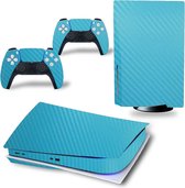 PS5 skin Carbon Blue - PS5 Disk | Playstation 5 sticker | 1 console en 2 controller stickers
