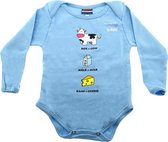 Blauwe Koe, Melk en Kaas Baby Romper 6-9 maanden - Baby Rompertjes - Rompertjes Baby - Rompertjes Baby met Tekst - Rompers - Souvenirs - Rompertjes - Baby Kleding Jongens - Babysho