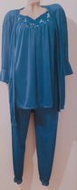 Dames pyjamaset driedelig one size 36-42 blauw