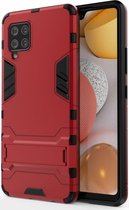 Samsung Galaxy A42 Hoesje Shock Proof Back Cover Met Kickstand Rood