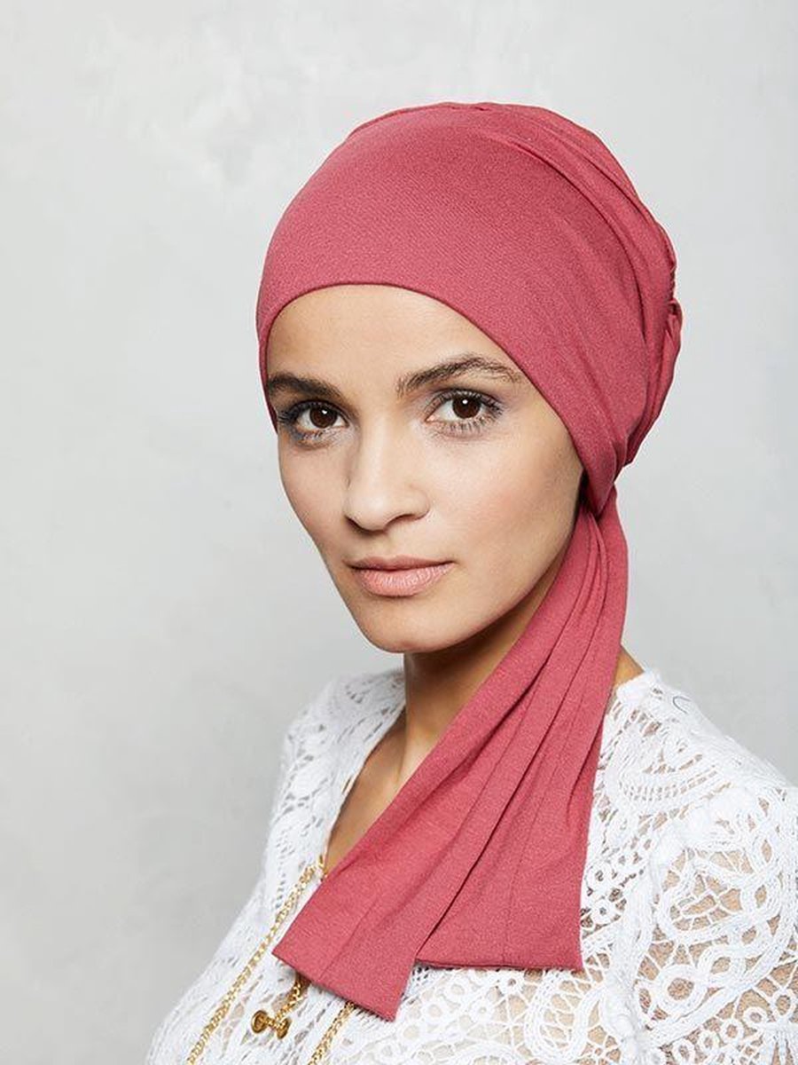Pijnstiller Beïnvloeden Aan het water Chemo muts vintage roze met sjaal | bol.com