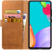 Rosso Element Samsung Galaxy A52 / A52S Hoesje Bookcover Wallet Lichtbruin