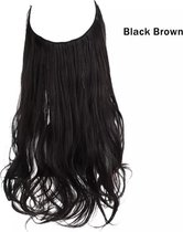 Wire Hair Extensions Black Brown - 28cm breed|50 cm lang|120-130 gram - 4