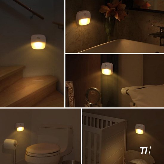 TIKKENS® Nachtlampje met Bewegingssensor - 3 Stuks - LED Kastverlichting en Trapverlichting met Sensor - Draadloos op Batterij