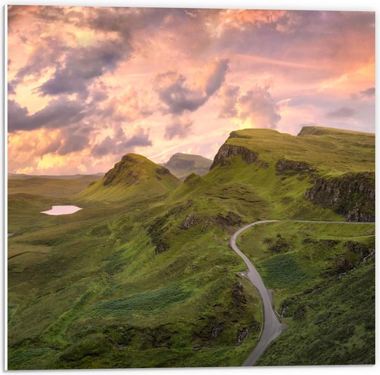 Forex - The Quiraing Landschap, Schotland - 50x50cm Foto op Forex