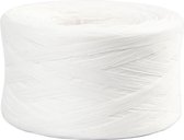 Papier Raffia Garen, B: 7-8 mm, wit, 100 m/ 1 rol